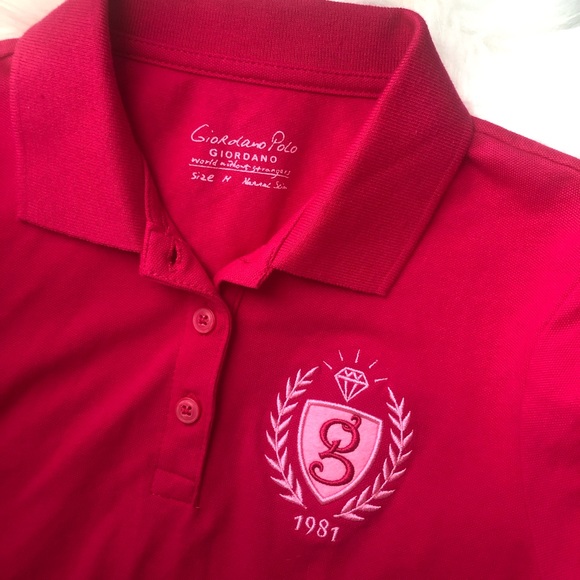 GIORDANO POLO SHIRT IN DARK PINK - Picture 2 of 2